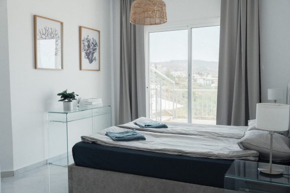 Bedroom and mountain view